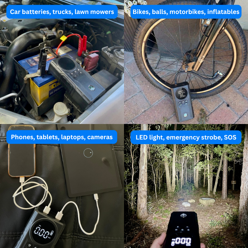 Tekkvault™ RoadRescue Pro 4-in-1 Portable Jump Starter