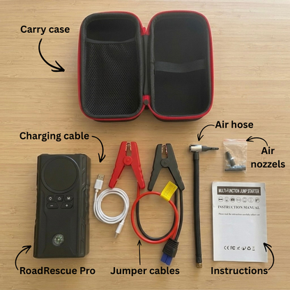 Tekkvault™ RoadRescue Pro 4-in-1 Portable Jump Starter