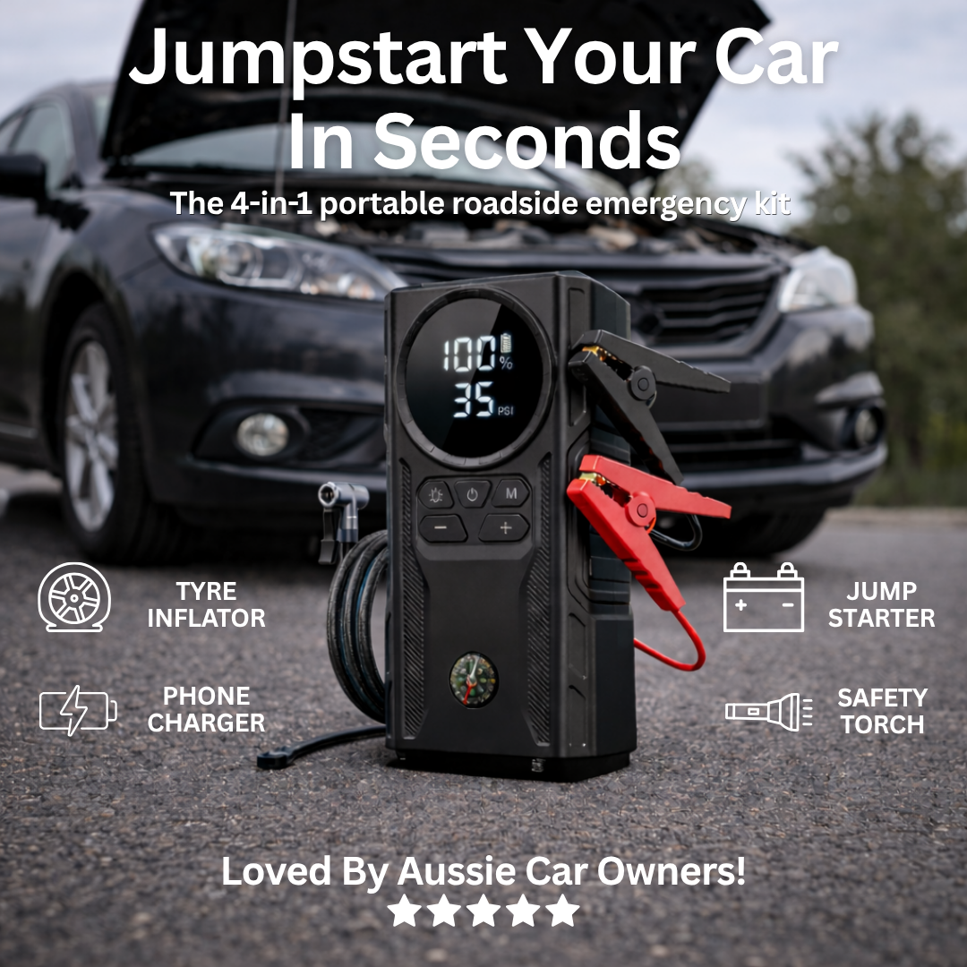 Tekkvault™ RoadRescue Pro 4-in-1 Portable Jump Starter