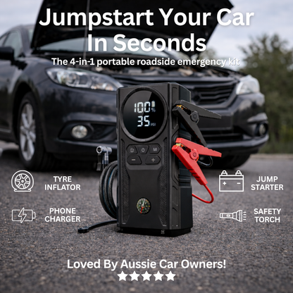 Tekkvault™ RoadRescue Pro 4-in-1 Portable Jump Starter